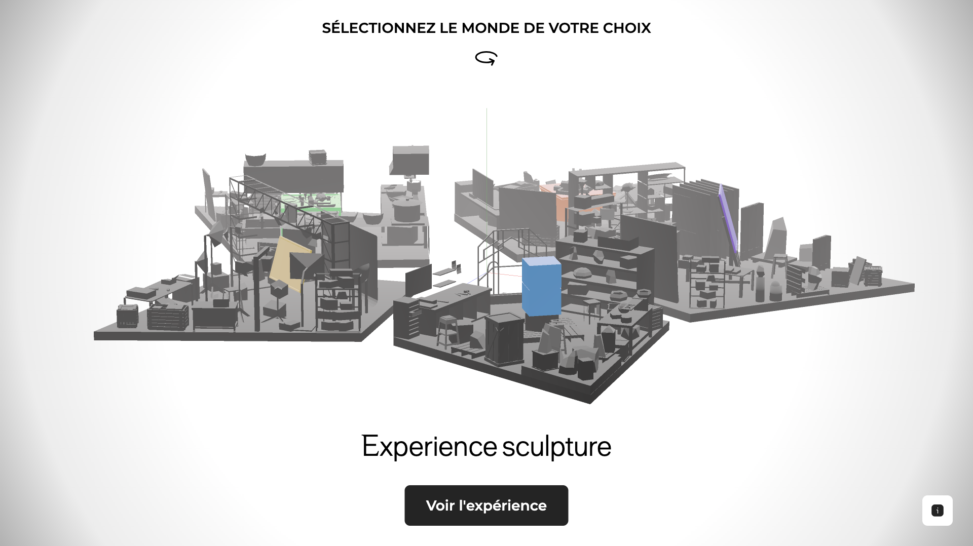 Screenshot from the experience hub