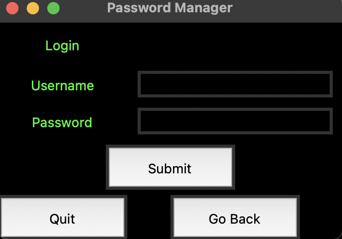 Screen shot passwordManager Screen shot passwordManager