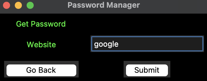 Screen shot passwordManager Screen shot passwordManager